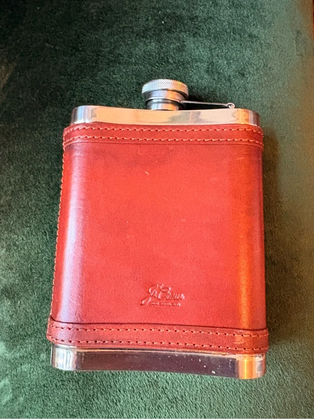 J. Crew Stainless Steel Leather Flask 8oz